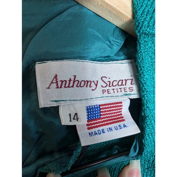 Vintage 80's Geometric Puff Sleeve Shoulder Padded Sweater - Picture 6 of 10